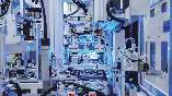 High-precision automated production equipment for battery manufacturing.
